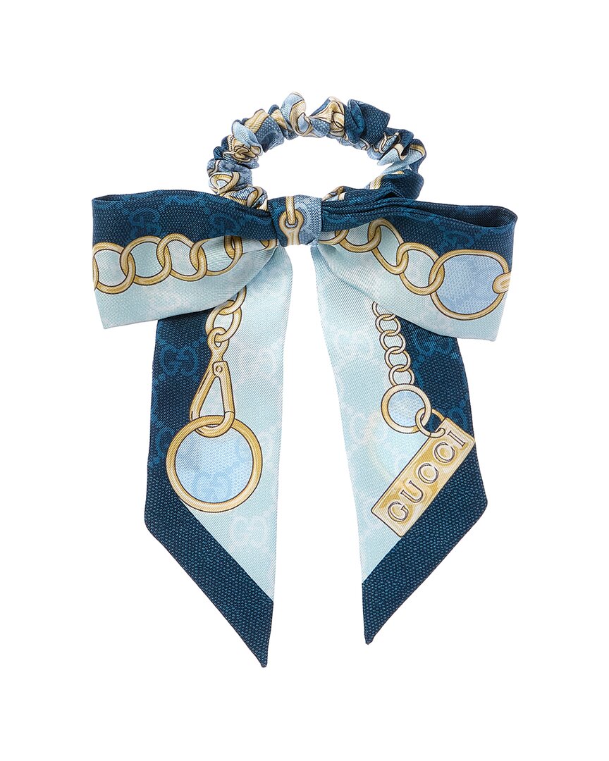 Gucci Gucci Gg Chain Silk Scrunchie