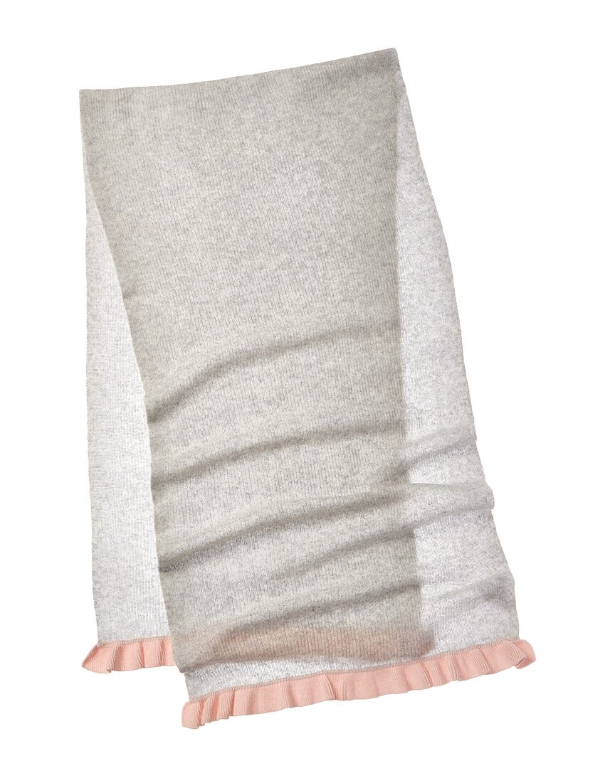 Hannah Rose Contrast Ruffle Edges Rib Scarf
