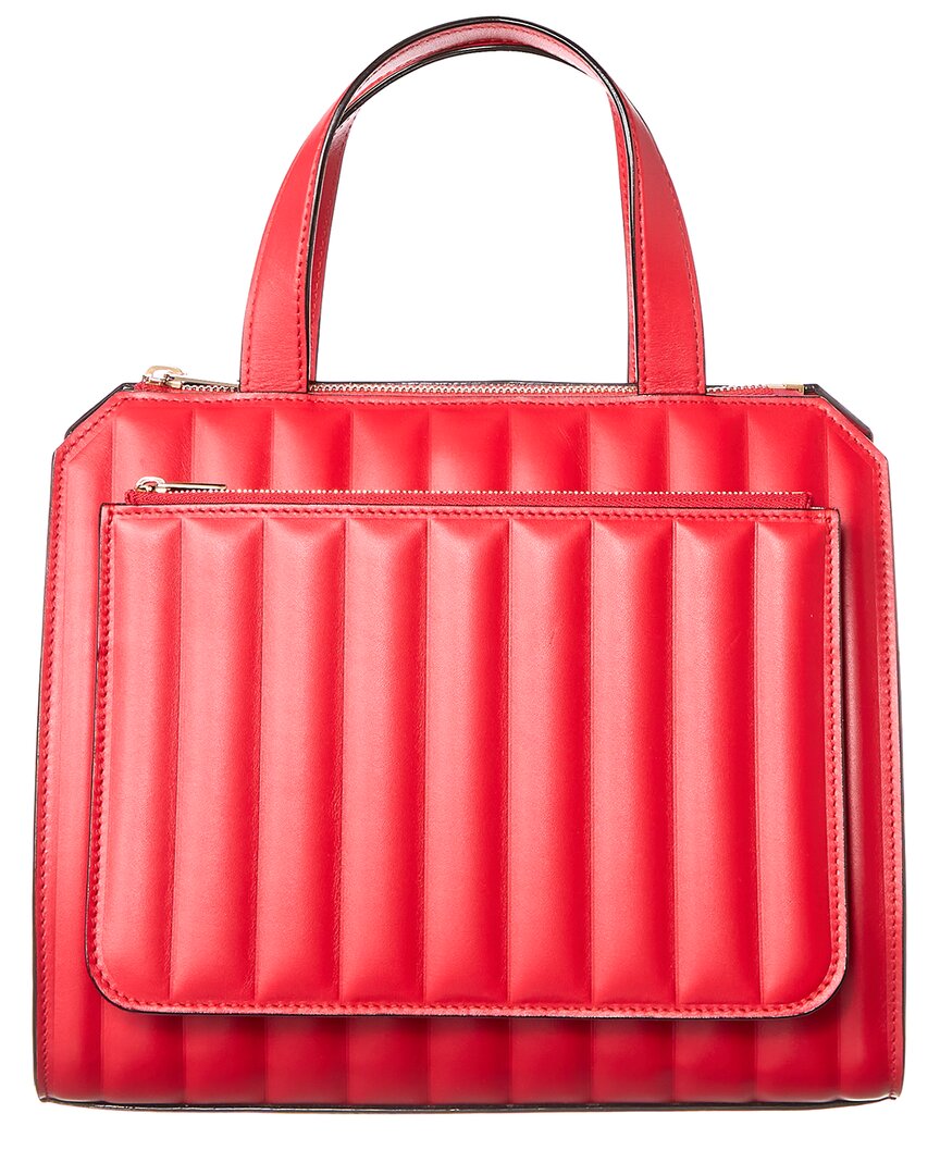 Valextra Passepartout Medium Leather Satchel ONE SIZE Red
