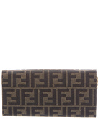 Fendi Ff Canvas & Leather Wallet On Chain