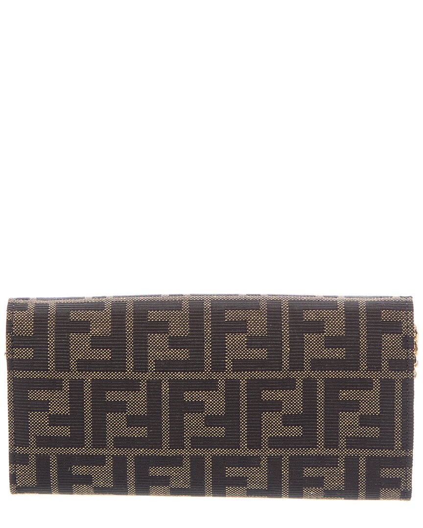Fendi Ff Canvas & Leather Wallet On Chain