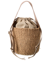Chloé Chloé Woody Small Paper & Leather Bucket Bag