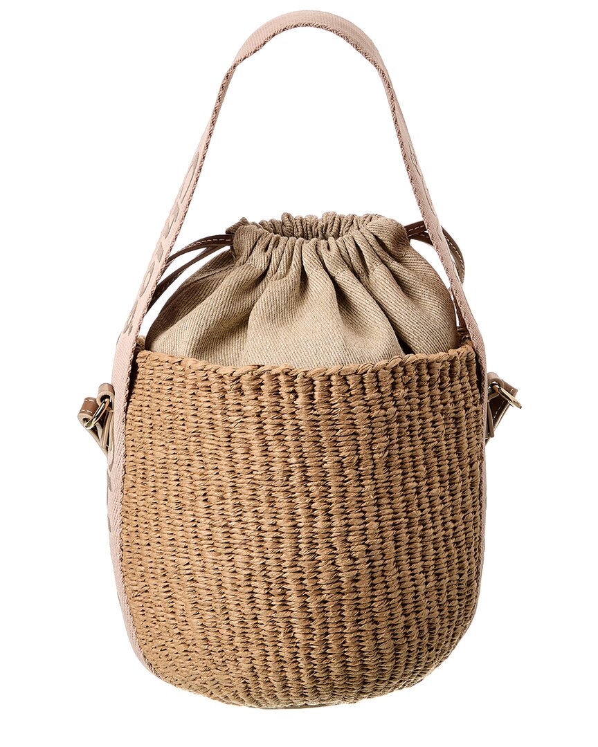 Chloé Chloé Woody Small Paper & Leather Bucket Bag