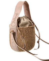 Chloé Chloé Woody Small Paper & Leather Bucket Bag