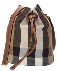 Burberry Burberry Check Canvas & Leather Bucket Bag