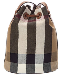 Burberry Burberry Check Canvas & Leather Bucket Bag