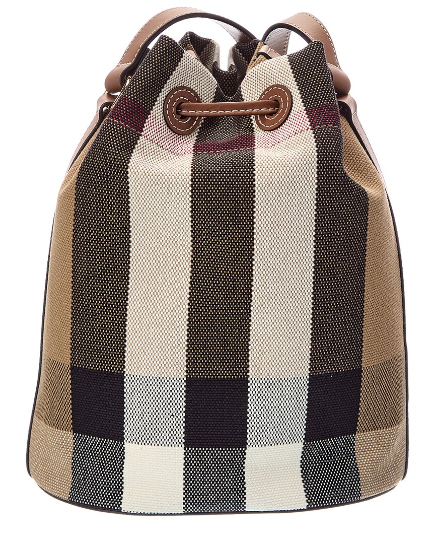 Burberry Burberry Check Canvas & Leather Bucket Bag