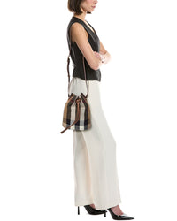 Burberry Burberry Check Canvas & Leather Bucket Bag
