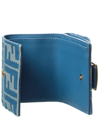Fendi Baguette Ff Micro Trifold Jacquard & Leather Wallet