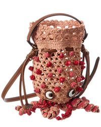 Anya Hindmarch Squid Raffia & Leather Bucket Bag