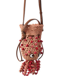 Anya Hindmarch Squid Raffia & Leather Bucket Bag