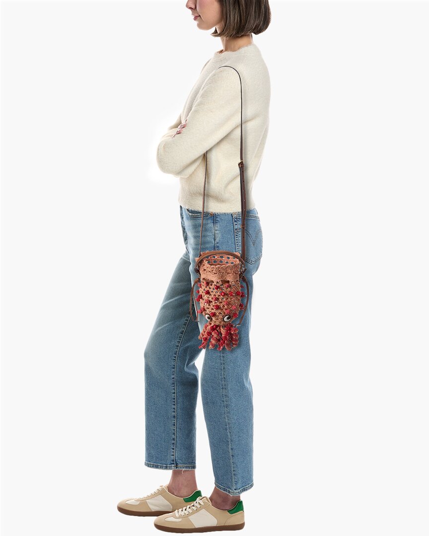Anya Hindmarch Squid Raffia & Leather Bucket Bag