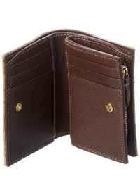 Gucci Gucci Gg Marmont Small Gg Canvas & Leather Card Case