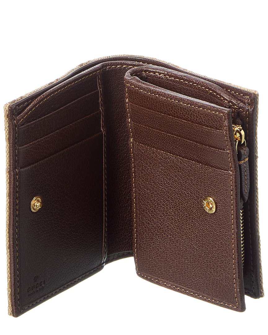 Gucci Gucci Gg Marmont Small Gg Canvas & Leather Card Case