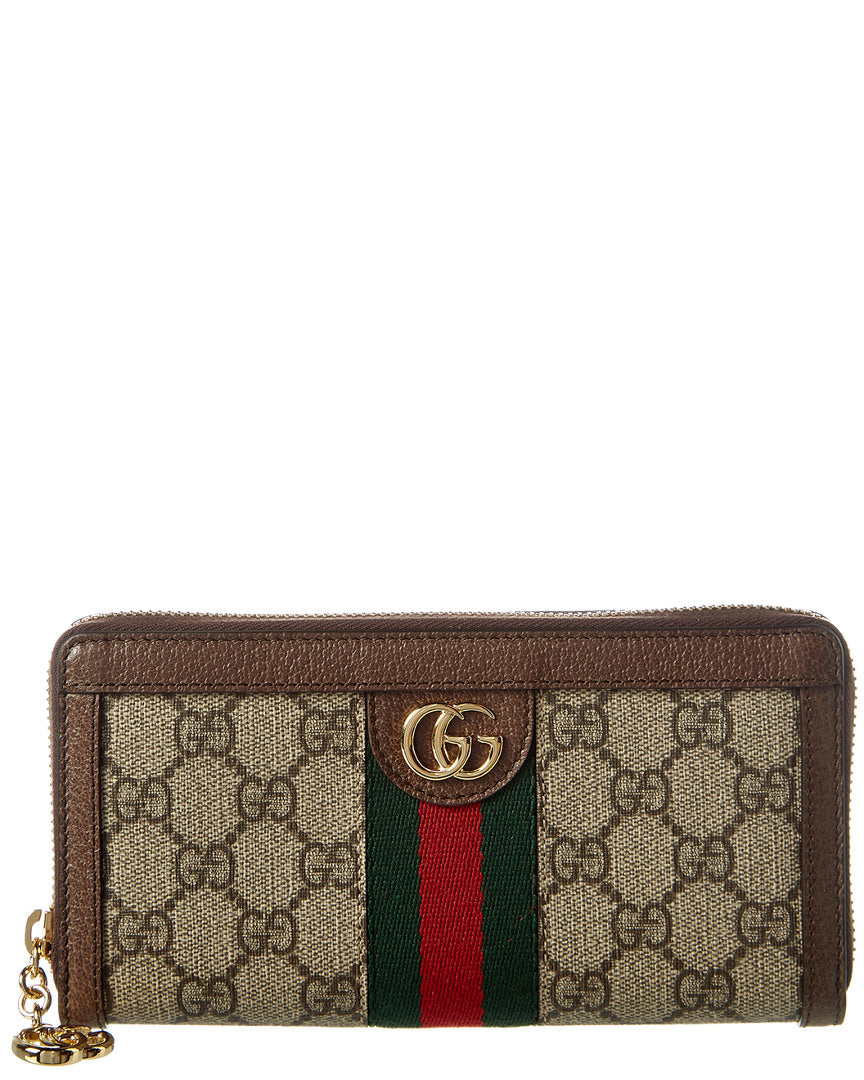 Gucci Ophidia Gg Supreme Canvas & Leather Zip Around Wallet