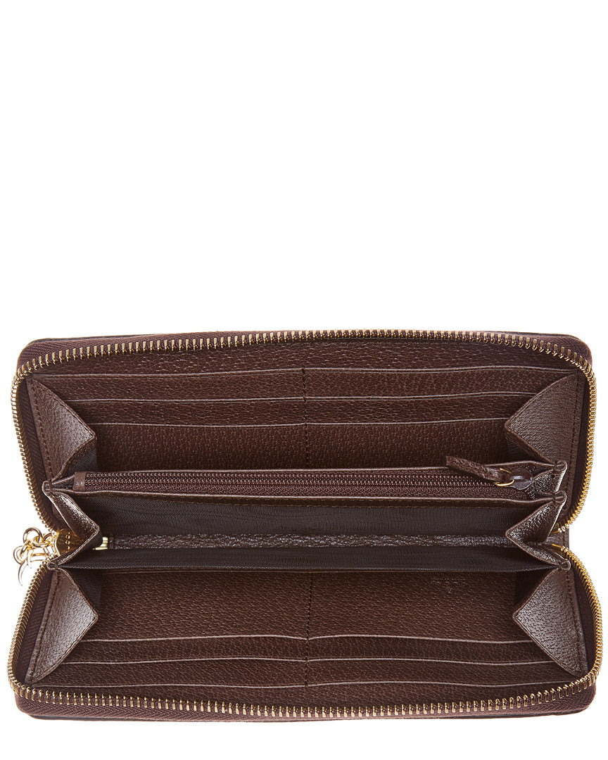 Gucci Ophidia Gg Supreme Canvas & Leather Zip Around Wallet