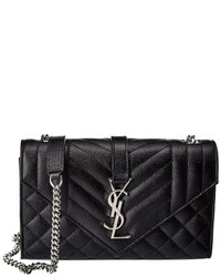 Saint Laurent Envelope Small Leather Crossbody ONE SIZE Black