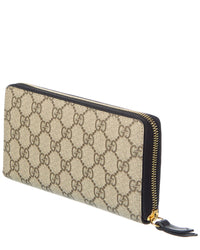 Gucci Gucci Gg Marmont Gg Supreme Canvas & Leather Zip Around Wallet