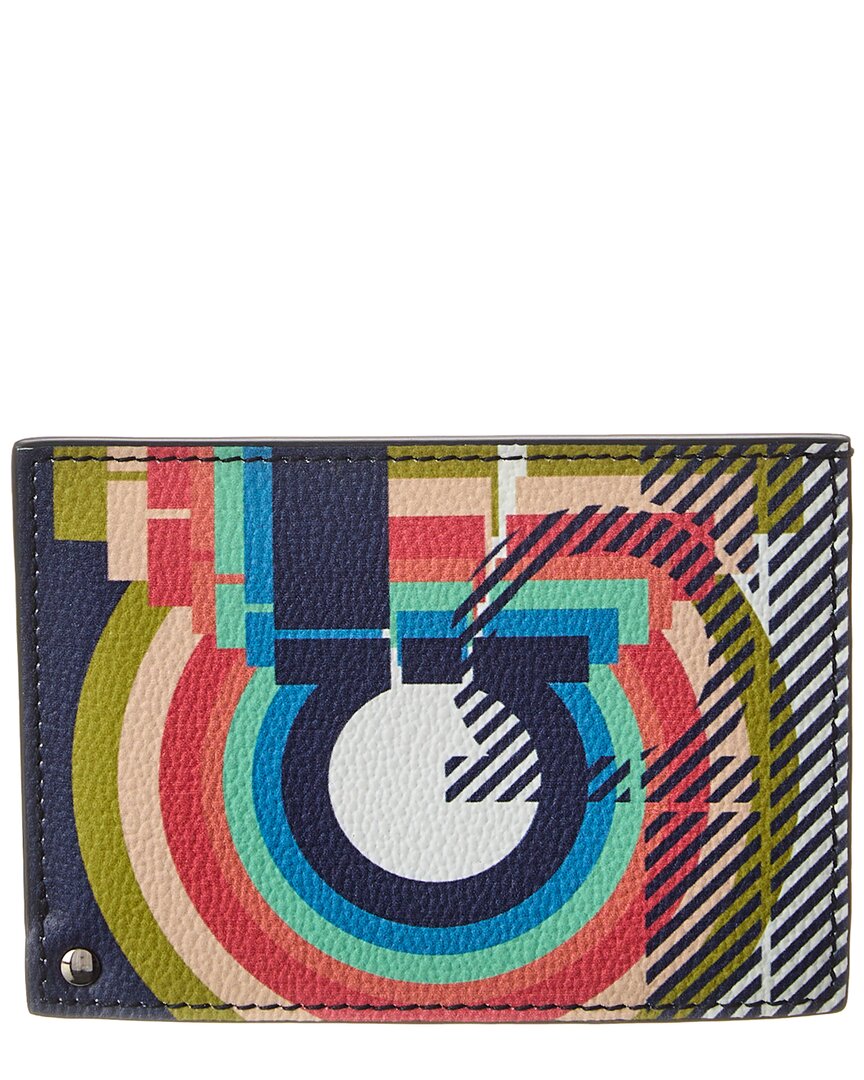 Ferragamo Gancio Pop Mvit Leather Card Holder