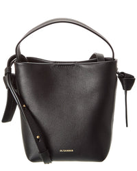 Jil Sander Logo Leather Bucket Bag Black ONE SIZE