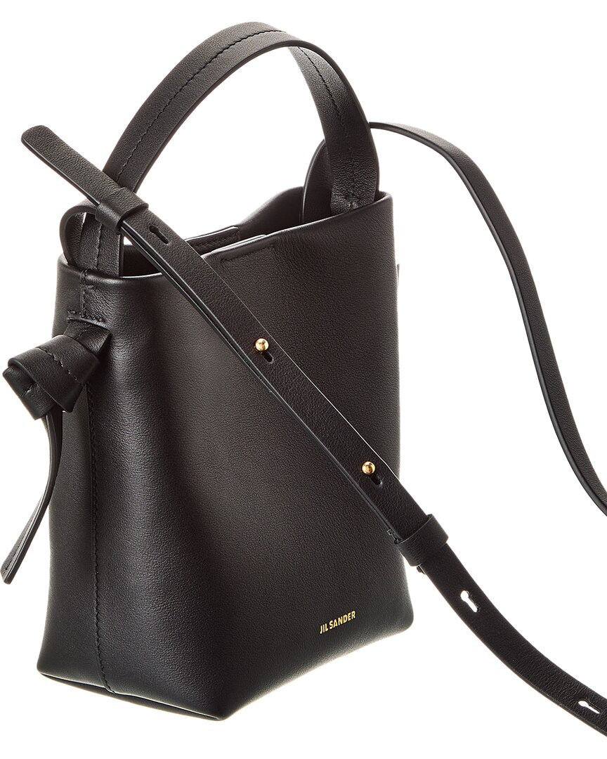 Jil Sander Logo Leather Bucket Bag