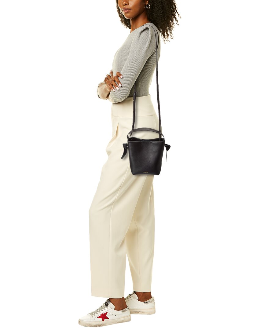 Jil Sander Logo Leather Bucket Bag