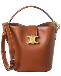 Celine Louise Small Leather Bucket Bag ONE SIZE Brown Multi