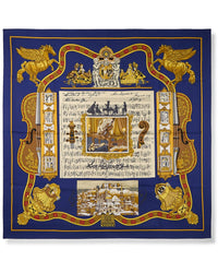 Pre-Owned Hermès In Salzburg By Loïc Dubigeon Mm Printed Silk Scarf (Authentic Pre-