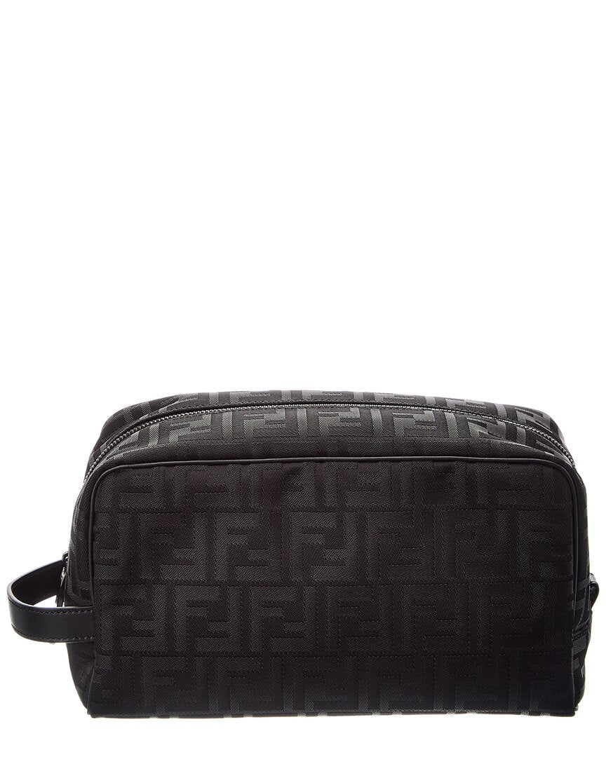 FENDI Fendi Ff Medium Nylon & Leather Pouch