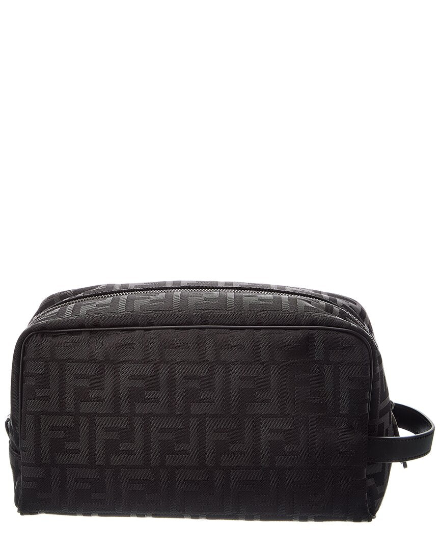 FENDI Fendi Ff Medium Nylon & Leather Pouch
