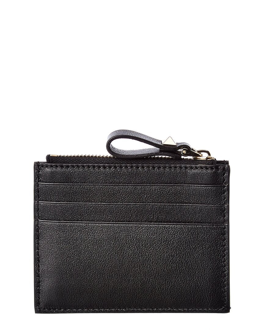 Valentino Rockstud Leather Card Holder