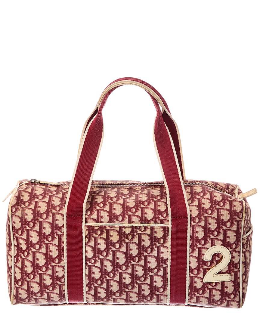 Dior Dior Red Trotter Canvas Diorissimo Bowling Bag (Authentic Pre-Loved)
