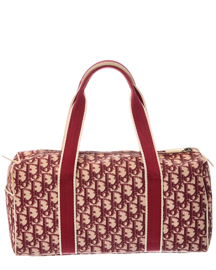 Dior Dior Red Trotter Canvas Diorissimo Bowling Bag (Authentic Pre-Loved)