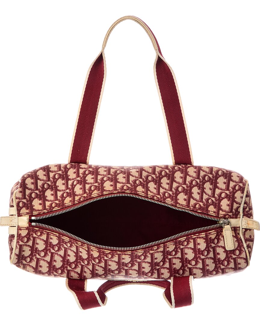 Dior Dior Red Trotter Canvas Diorissimo Bowling Bag (Authentic Pre-Loved)