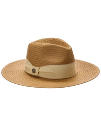 Bruno Magli Straw Ribbon Fedora One Size Multi