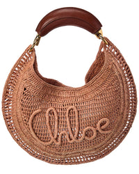 Chloé Chloé Summer Banana Raffia & Leather Hobo Bag