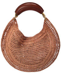 Chloé Chloé Summer Banana Raffia & Leather Hobo Bag