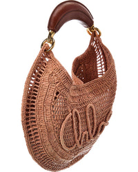 Chloé Chloé Summer Banana Raffia & Leather Hobo Bag