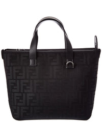 Fendi Small Ff Jacquard & Leather Shopping Tote