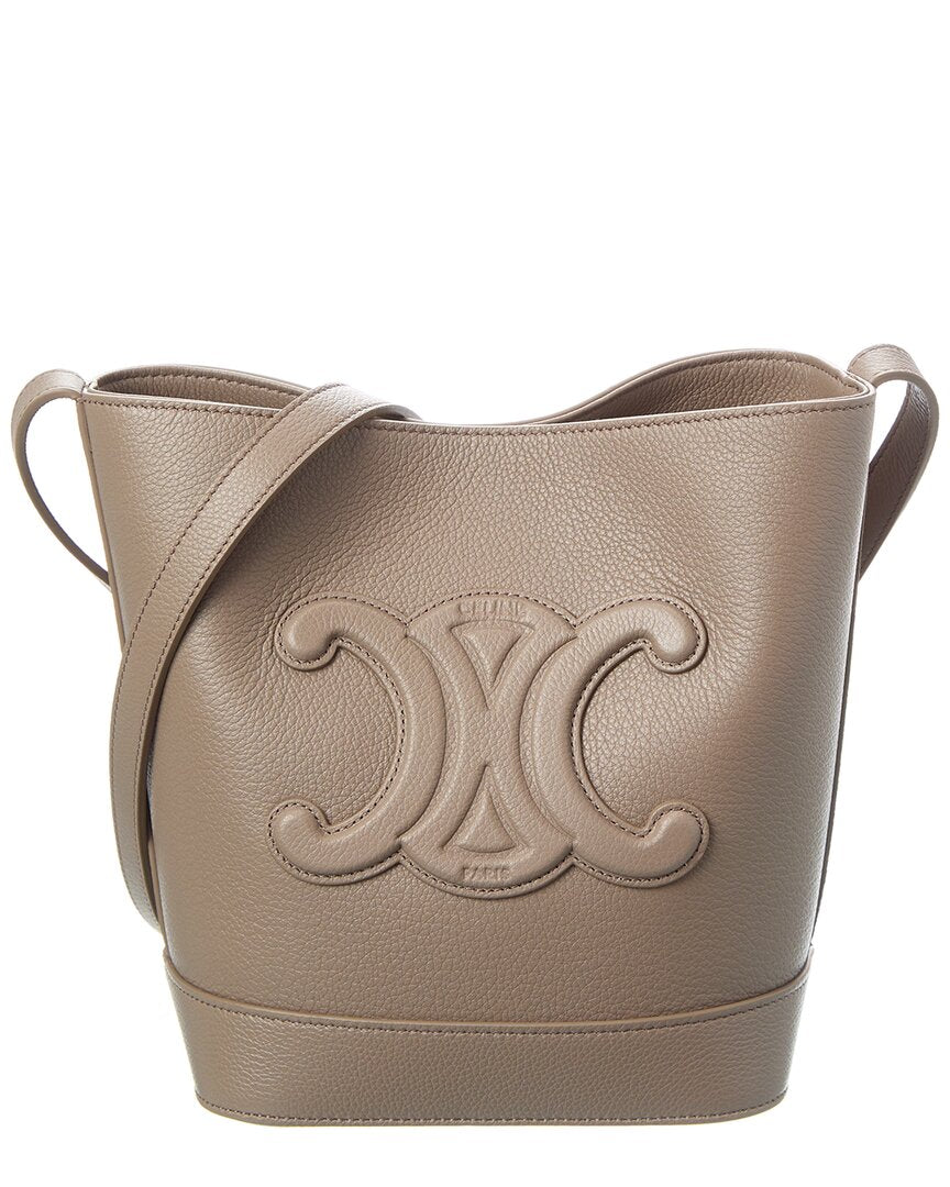 Celine Triomphe Small Leather Bucket Bag