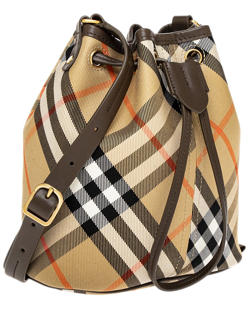 Burberry Check Mini Leather Bucket Bag