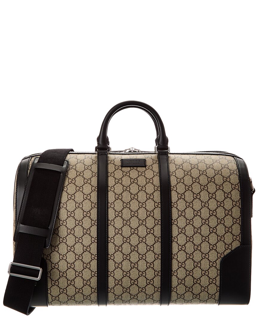 Gucci Medium Gg Supreme Canvas & Leather Duffel Bag