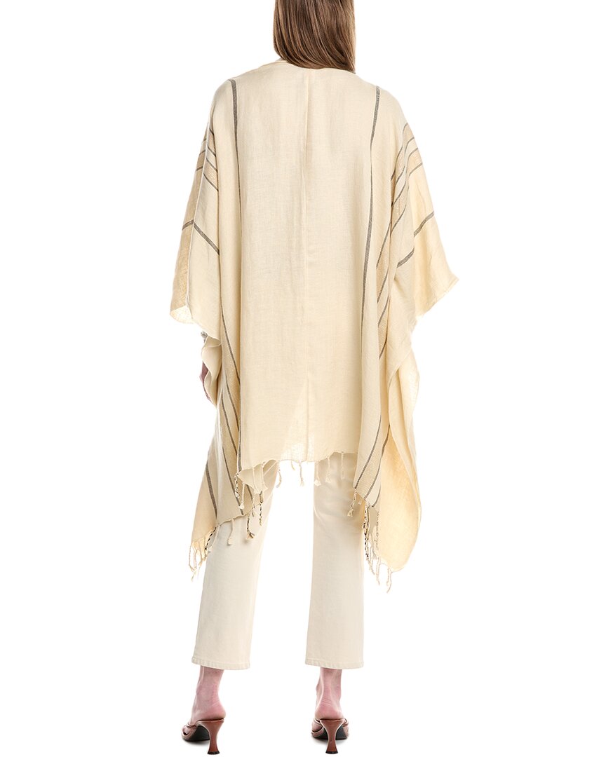Brunello Cucinelli Striped Fringed Linen-Blend Poncho