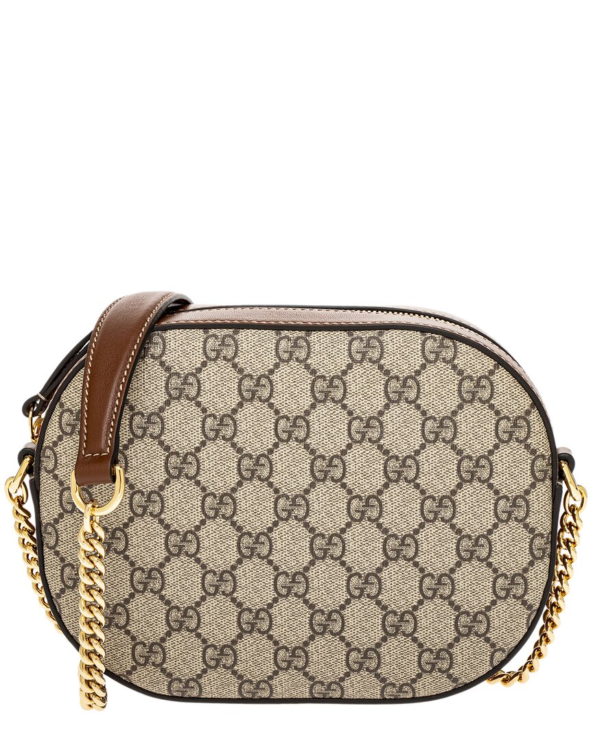 Gucci Gg Supreme Canvas & Leather Camera Bag