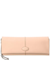 TOD's Tod’S Logo Leather Wallet On Chain, Pink