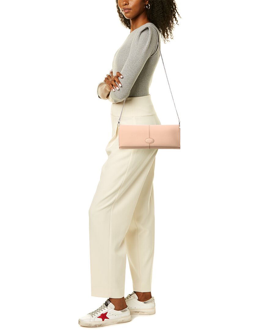 TOD's Tod’S Logo Leather Wallet On Chain, Pink