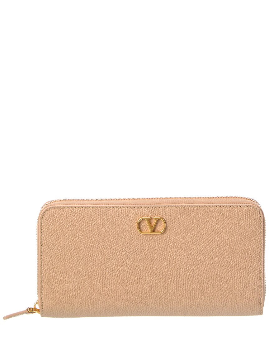 Valentino Valentino Vlogo Leather Zip Around Wallet