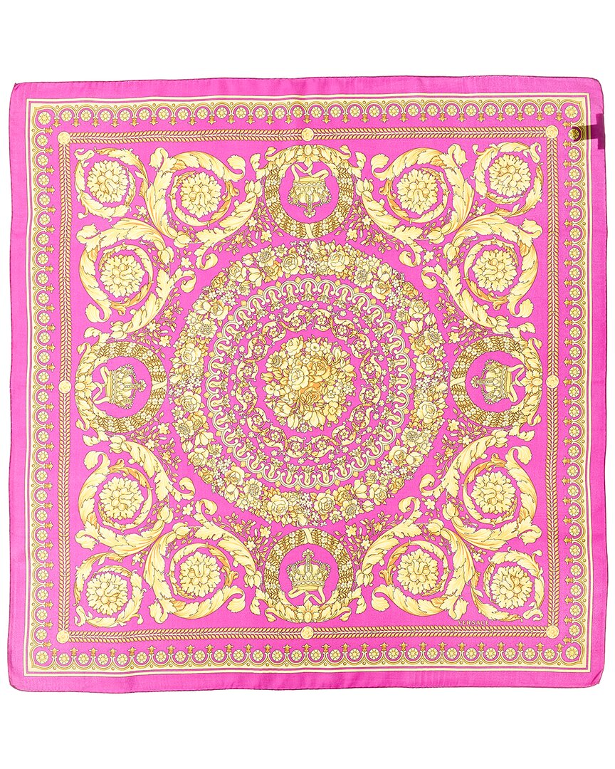 Versace Barocco Print Silk Scarf
