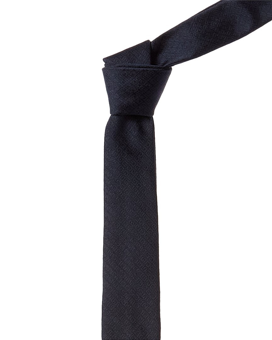 Givenchy Navy All Over 4G Silk Tie Blue