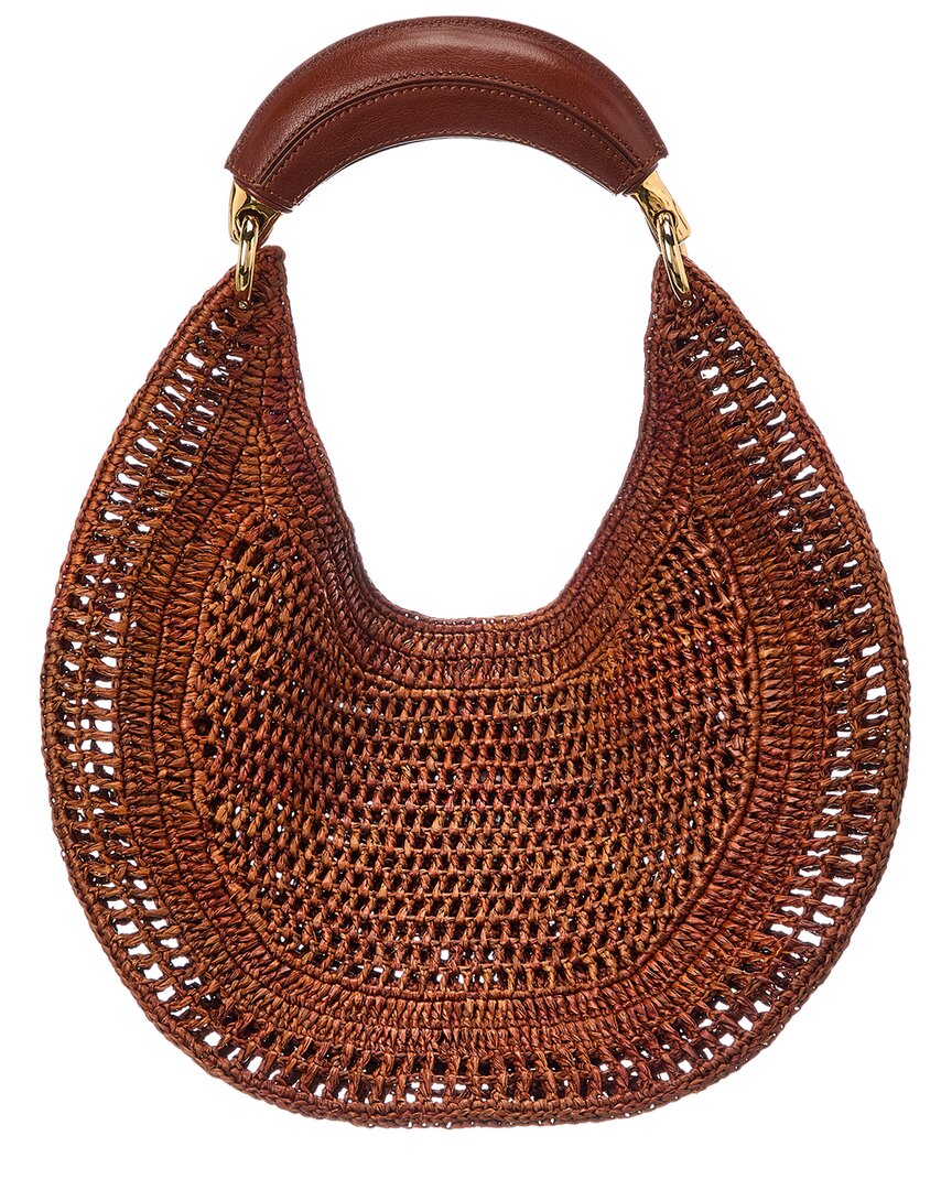 Chloé Chloé Summer Banana Raffia & Leather Hobo Bag